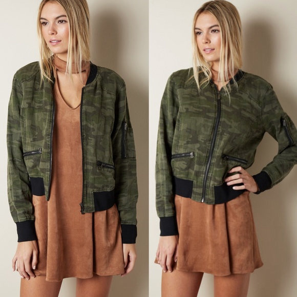 Sanctuary Shrunken Camo Bomber Jacket - Picture 1 of 7